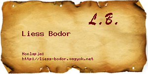 Liess Bodor névjegykártya